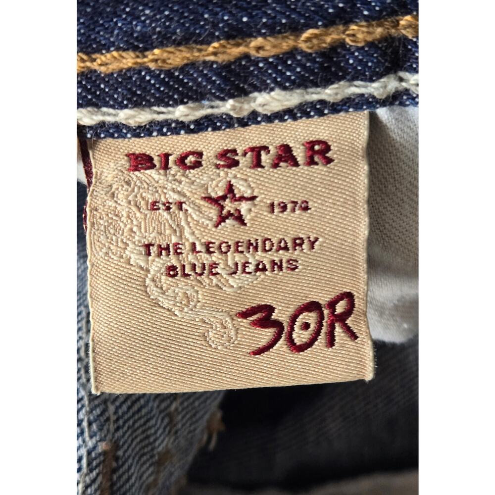 Western Vintage Style Riding Big Star Sophie Boot Cut Blue Women's Jeans 30R - Picture 11 of 11
